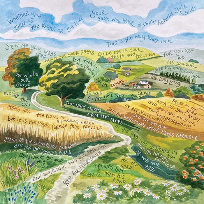 Trust in the Lord with All Your Heart - Greeting Card With Bible Verses - Original Artwork by Hannah Dunnett