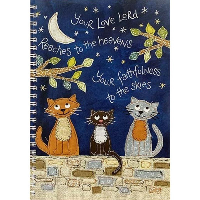 Your Love Lord Reaches to the Heavens - Notebook With Bible Verses On Front and Back Covers - 120 Plain Pages, A5 Spiral Bound