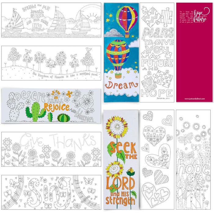 10 Images of Hope: Colouring Bookmarks With Bible Verses On The Reverse, by Jacqui Grace