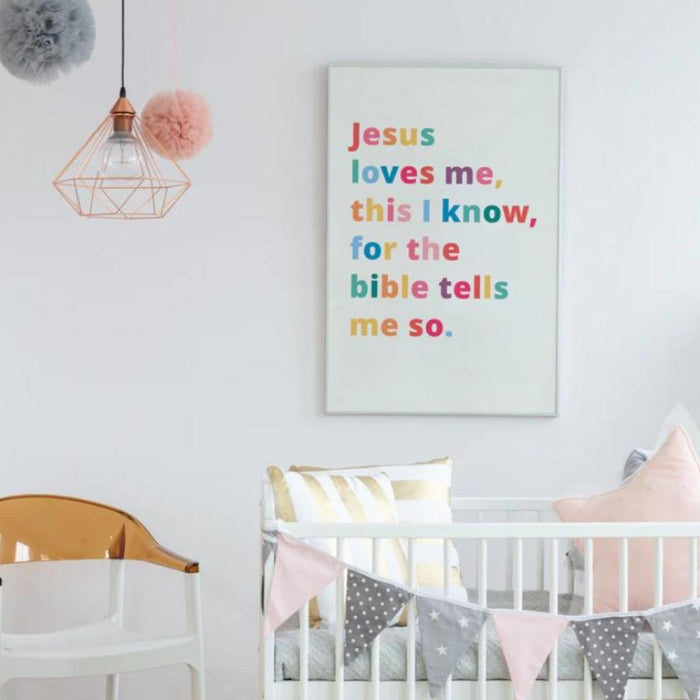 Jesus Loves Me, This I know - White Unframed Poster Print Available In Two Sizes - A4 and A3