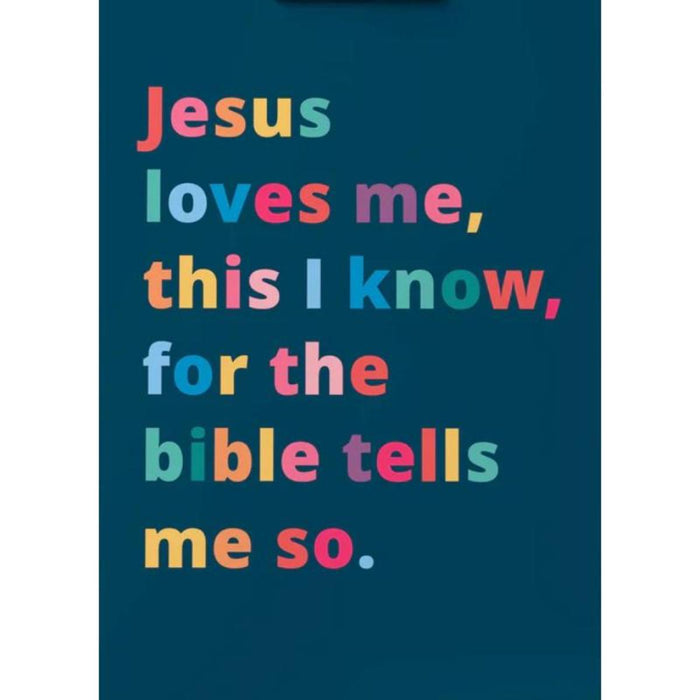 Jesus Loves Me, This I know - Navy Blue Unframed Poster Print Available In Two Sizes - A4 and A3