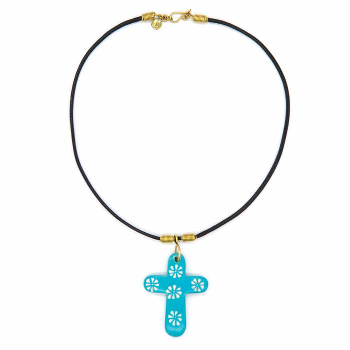 Soapstone Cross Pendant Necklace, Available in 2 Colours - Handmade In Keyna