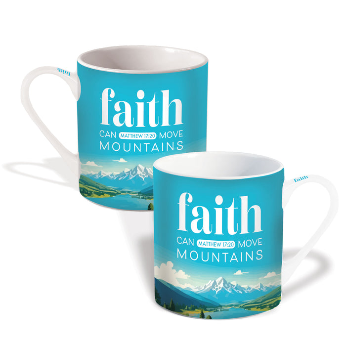 Faith - Gift Boxed Bone China Mug With Bible Verse - Size 9cm / 3.5 Inches High
