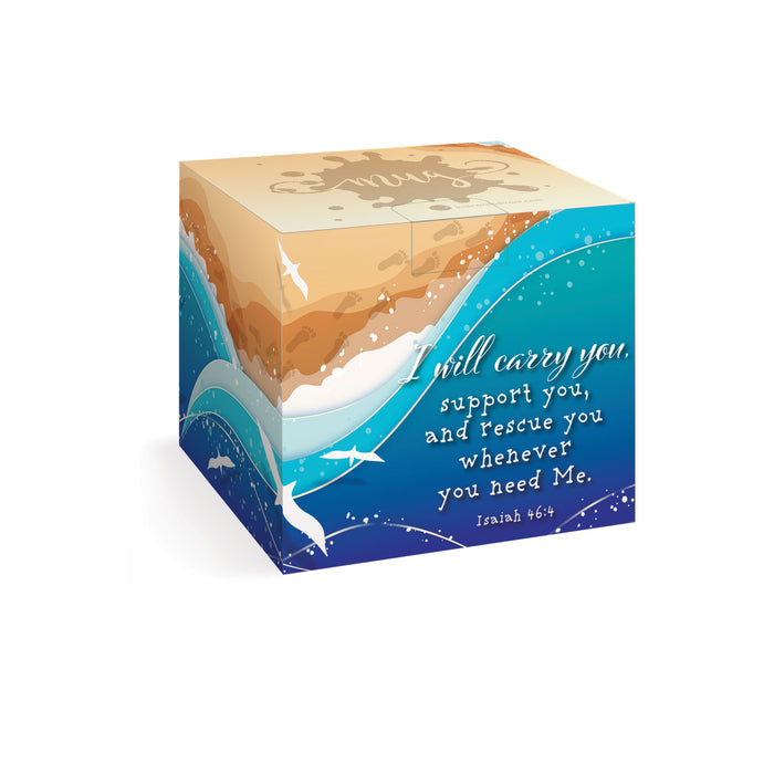 Footprints - Gift Boxed Bone China Mug With Bible Verse - Size 9cm / 3.5 Inches High