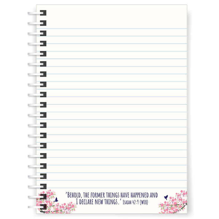 New Things, Christian Notebook 160 Lined Pages, Bible Verse Isaiah 42:9 - A5 Size