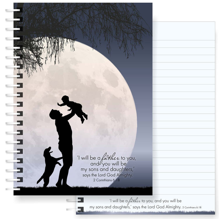 I Will Be A Father To You, Christian Notebook 160 Lined Pages, Bible Verse 2 Corinthians 6:18 - A5 Size