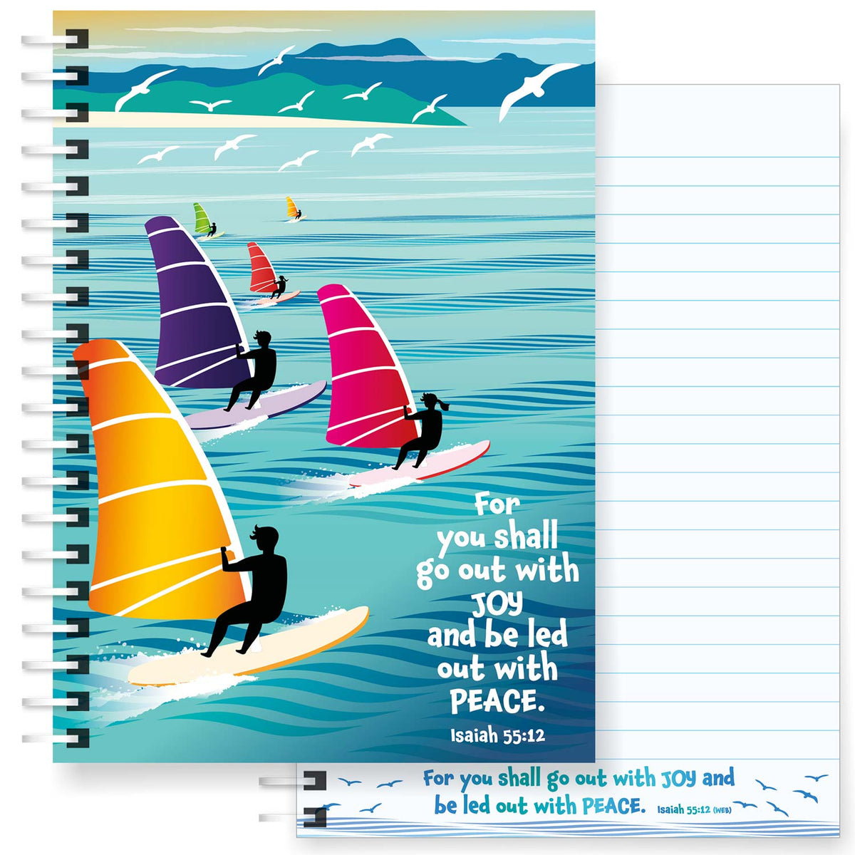 Go Out In Joy, Christian Notebook 160 Lined Pages, Bible Verse Isaiah ...