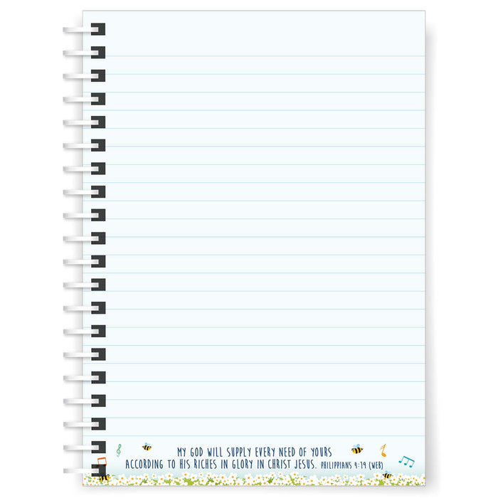My God will Supply Every Need, Christian Notebook 160 Lined Pages, Bible Verse Philippians 4:19 - A5 Size