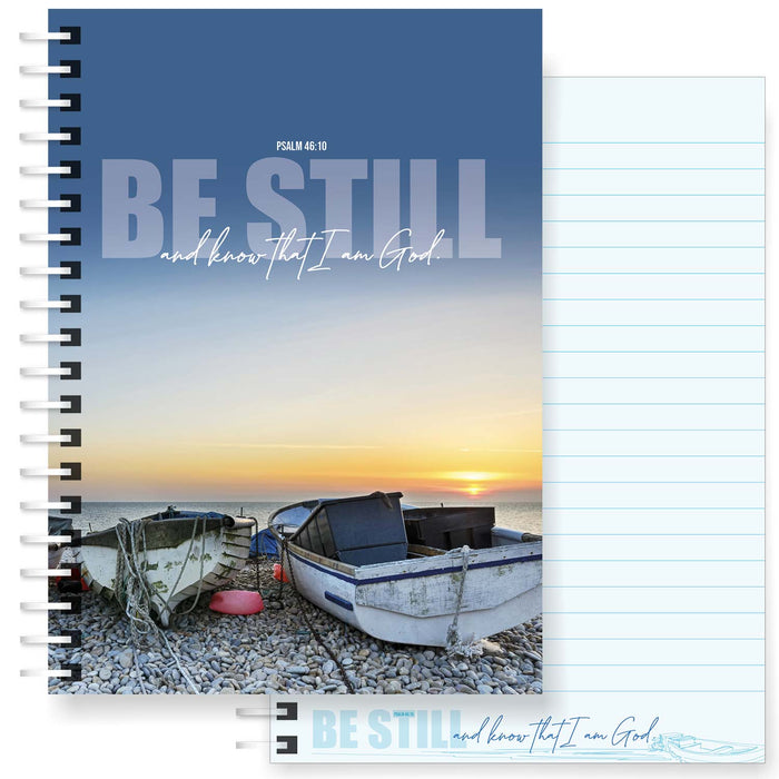 Be Still and Know That I Am God, Christian Notebook 160 Lined Pages, Bible Verse Psalm 46:10 - A5 Size