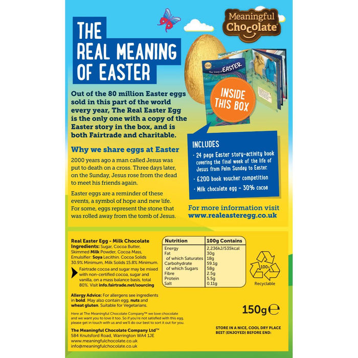 The Real Easter Egg 2026 - Twin Pack Fairtrade Milk Chocolate Eggs with Easter Story Activity Book - Available End of Jan