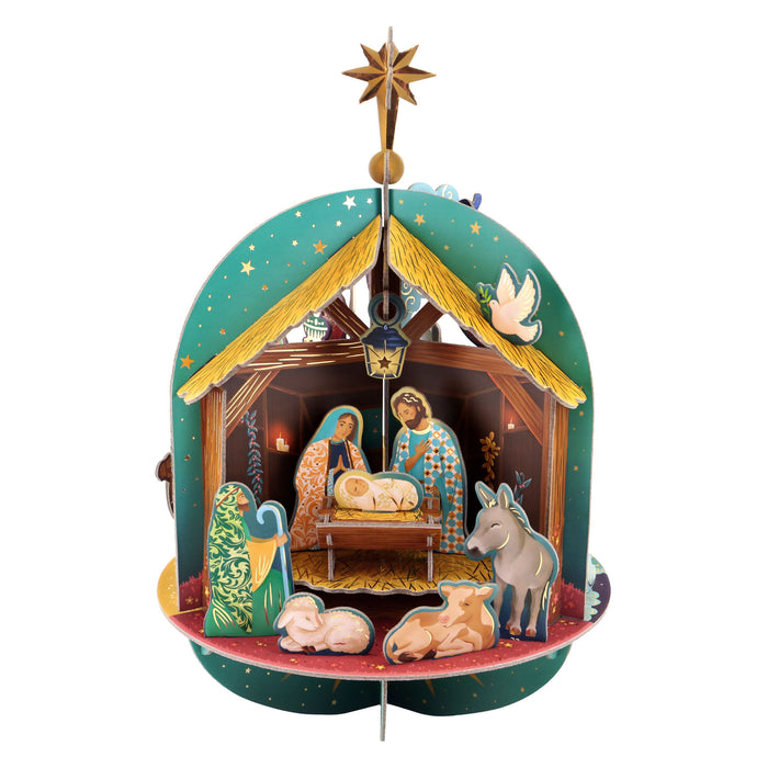 360° Nativity Scenes - Pop and Build 3D Advent Calendar - Height 31.7cm