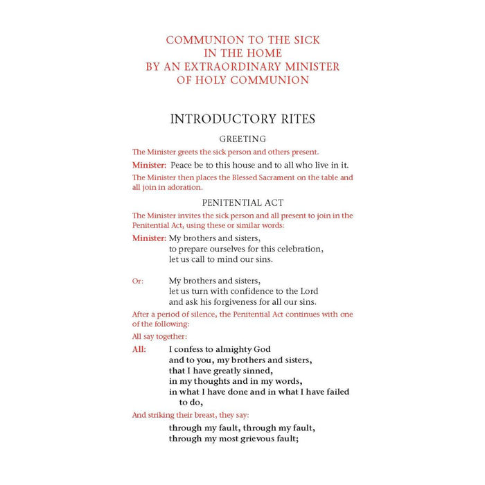 Communion to the Sick, Pack of 25 Laminated Leaflets, by CTS Books