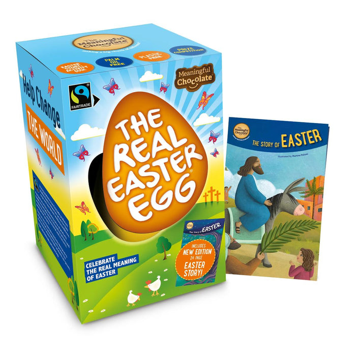 The Real Easter Egg 2026 - Twin Pack Fairtrade Milk Chocolate Eggs with Easter Story Activity Book - Available End of Jan