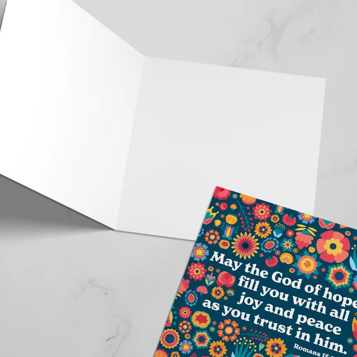 May the God of all hope with you with joy and peace Greeting Card With Bible Verse - Romans 15: 13