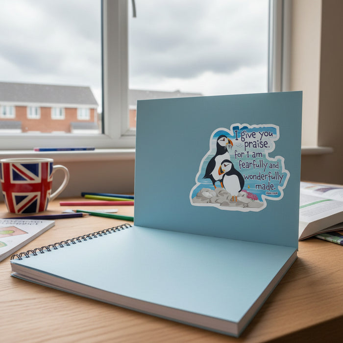 Wonderfully Made - Waterproof Vinyl Sticker With Bible Verse