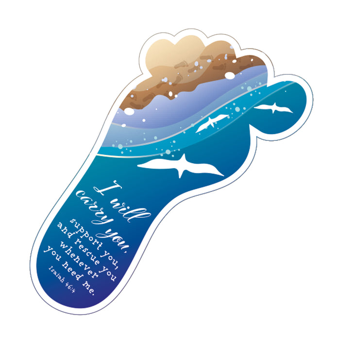 Footprints - Waterproof Vinyl Sticker With Bible Verse