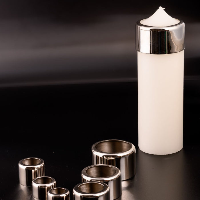 Silver Nickel Plated Brass Candle Cap, Suitable For 2 Inch Diameter Paschal and Altar Candles