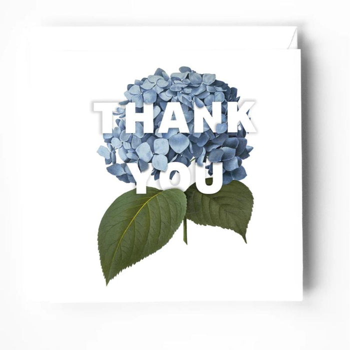 Thank You - Greeting Card With Hydrangea illustration and Blank Inside
