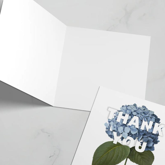 Thank You - Greeting Card With Hydrangea illustration and Blank Inside