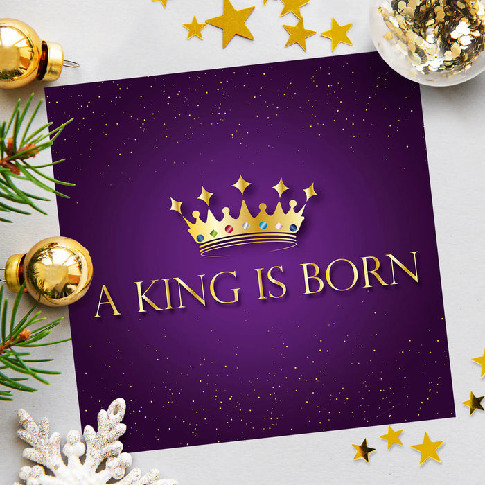 A King Is Born - Luxury Christmas Cards Pack of 10 - Inside Bible Verse Luke 2:11