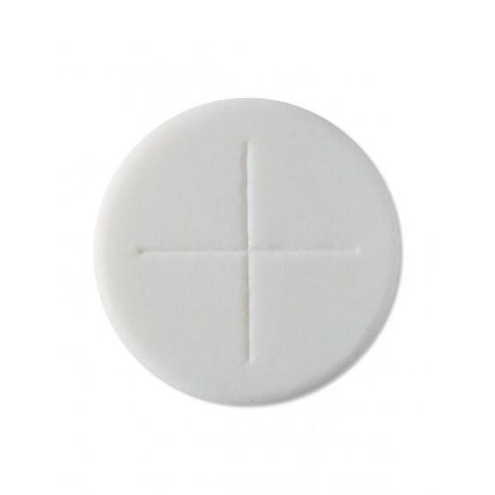 People's Single Cross Altar Bread With Sealed Edge White, Bulk Buy Quantity 12 x 1000 - 1 1/8 Inch Diameter