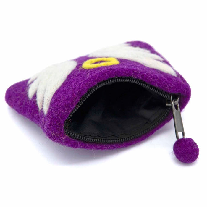 Angel Wings Felt Purse, Handmade In Nepal - Size 12cm Wide