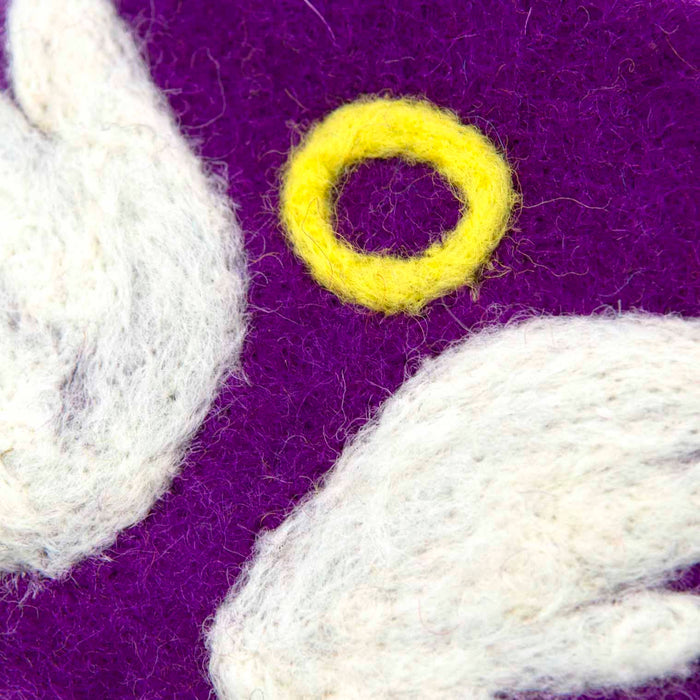 Angel Wings Felt Purse, Handmade In Nepal - Size 12cm Wide