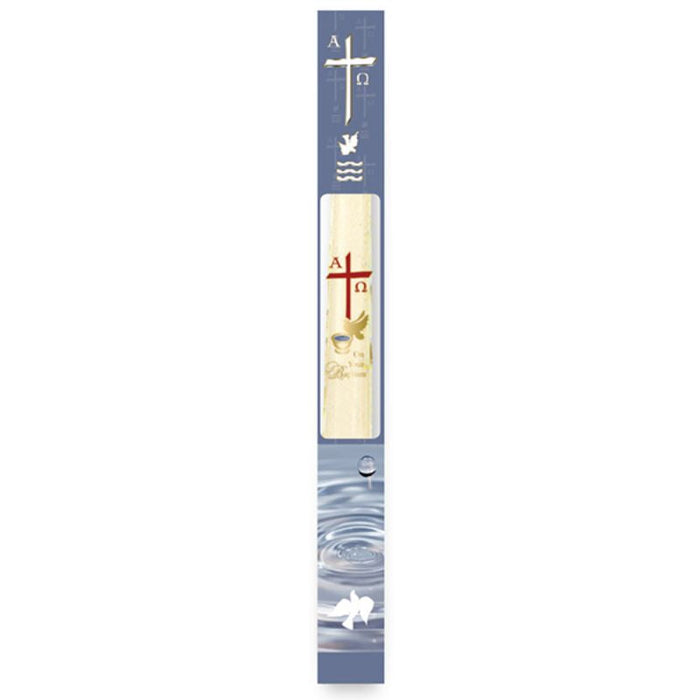 Baptismal Candle With 25% Beeswax, Individually Boxed 10 Inches High, Value Pack of 12 Candles