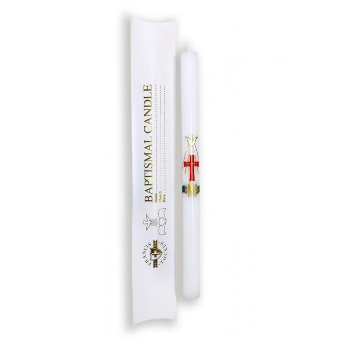Baptismal & Christening Candle White Coloured, Pliiow Pack Design 12" High x 7/8" Diameter