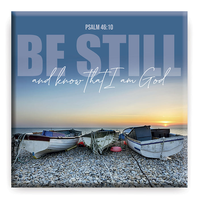 Be Still and Know That I Am God, Psalm 46:10 Slimline Fridge Magnet 6.5cm / 2.5 Inches Square