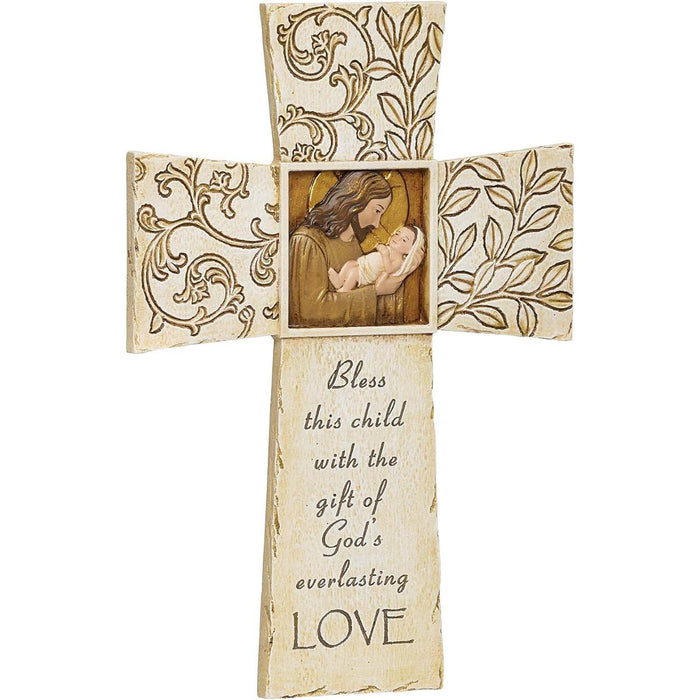 Bless This Child, Prayer Cross 22cm / 8.75 Inches High, by Joseph's Studio