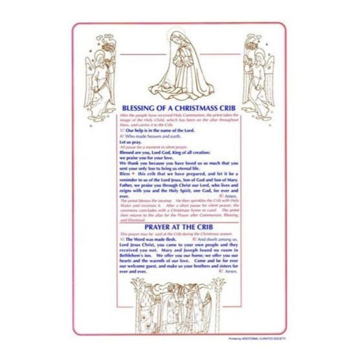 Blessing of A Christmas Crib & Prayer At The Crib, A4 Size Laminated Altar Card