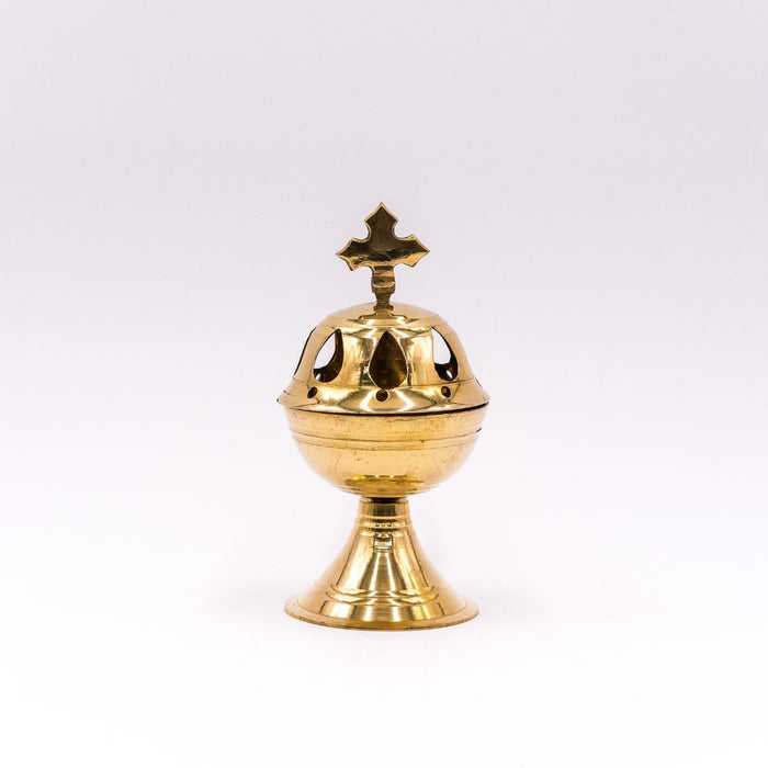 20% OFF Brass Incense Burner, Large Size 14cm / 5.5 Inches High Including Cross Finial
