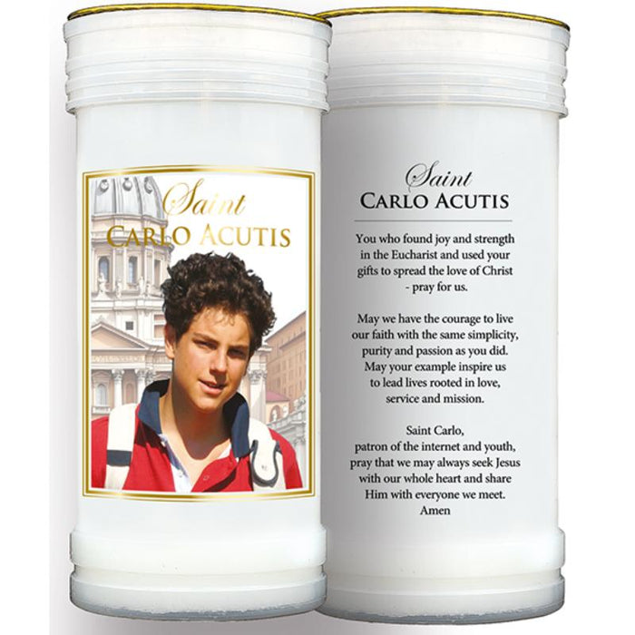 Carlo Acutis Prayer Candle, Burning Time Approximately 72 Hours