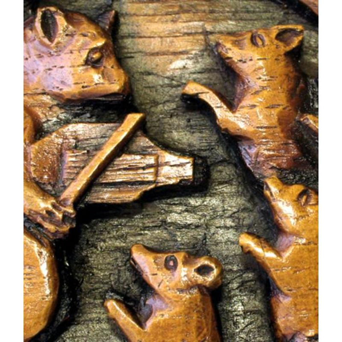 Cat with Mice Dancing Beverley Minster, Replica Church Woodcarving 13cm / 5 Inches Diameter