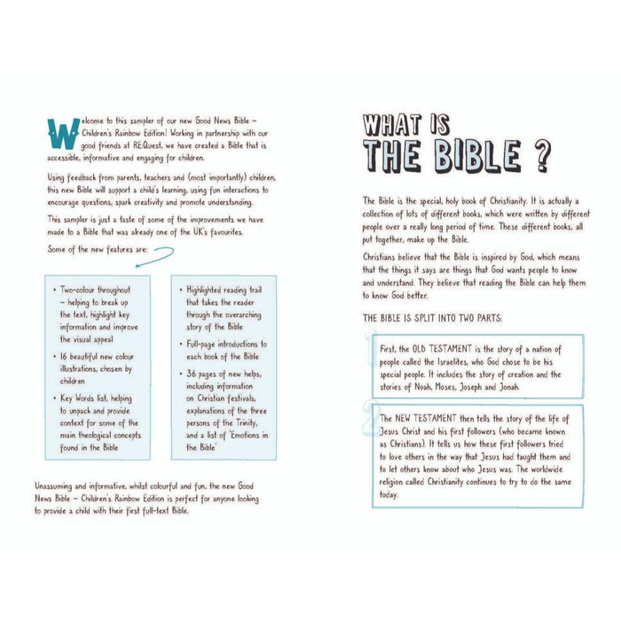Children's Rainbow Edition Good News Bible Hardback, by Bible Society and RE:QUEST - Multi Buy Offers Available