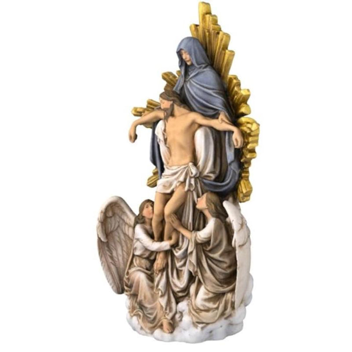 Christ With Angels Statue 33.5cm / 13.25 Inches High Handpainted Resin Cast Figurine, by Joseph's Studio