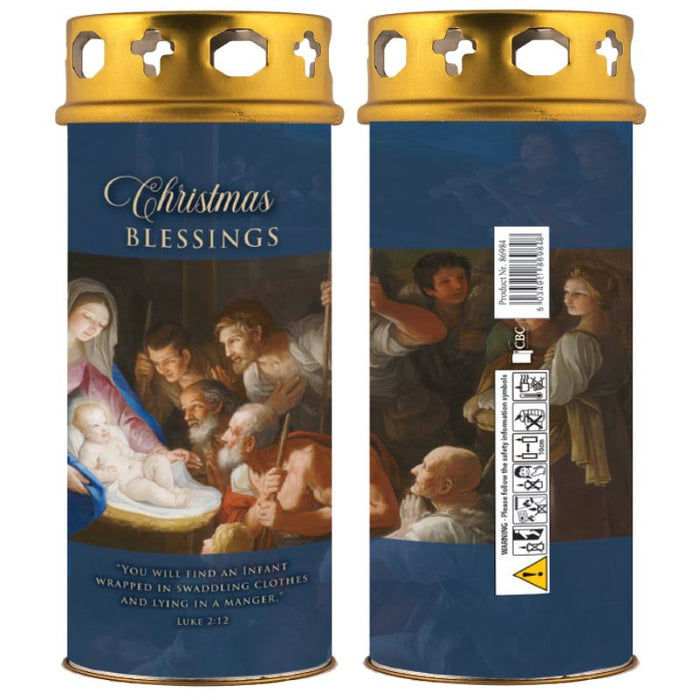 15% OFF Christmas Candle, Christmas Blessings With Bible Verse Luke 2:12 and Windproof Top 16.5cm High