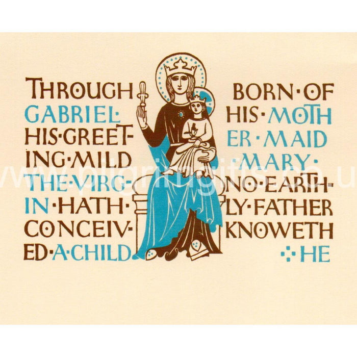 Christmas Greetings Card, Born Of His Mother Maid Mary