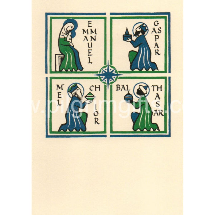 Christmas Greetings Card, Christ Emmanuel and the Three Magi