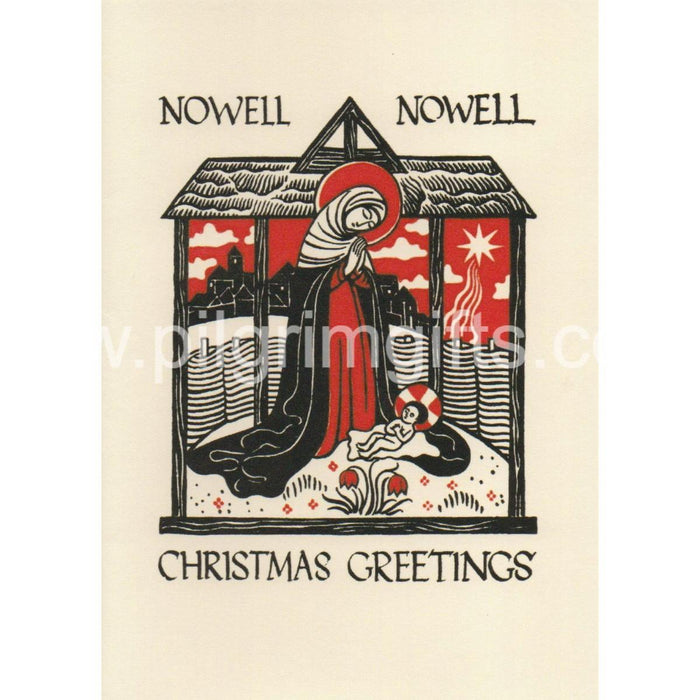 Christmas Greetings Card, Nowell Christmas Greetings