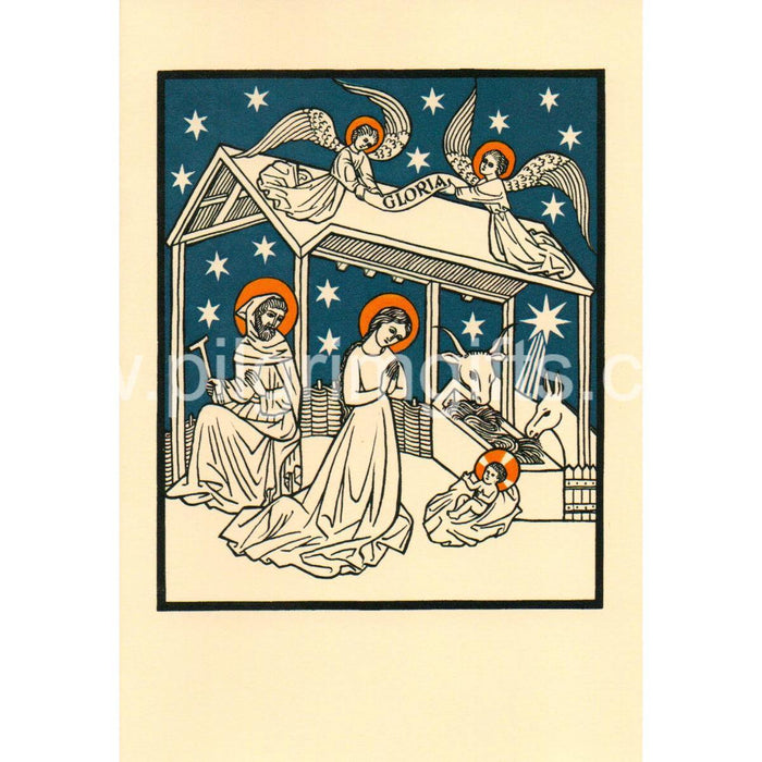 Christmas Greetings Card, The Nativity With Angels