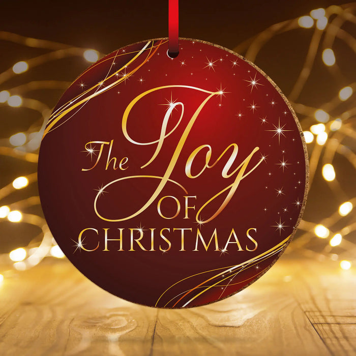 Christmas Joy - Ceramic Christmas Decoration 10cm / 4 Inches Diameter