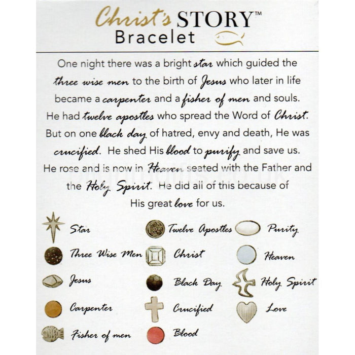 Christ's Story Bracelet, With Natural Stone and Crystal Beads, Stretch Style