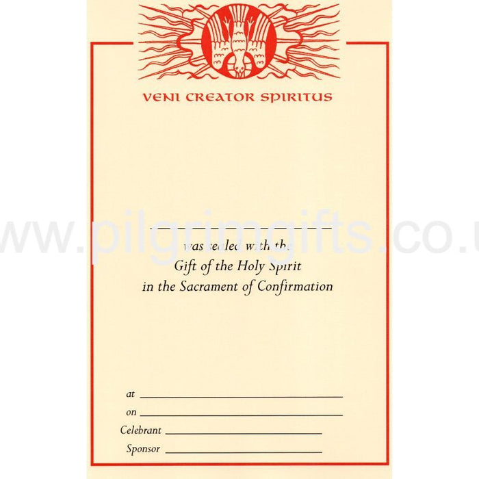 Confirmation Certificate, Come Creator Spirit Pack of 5 A4 Size
