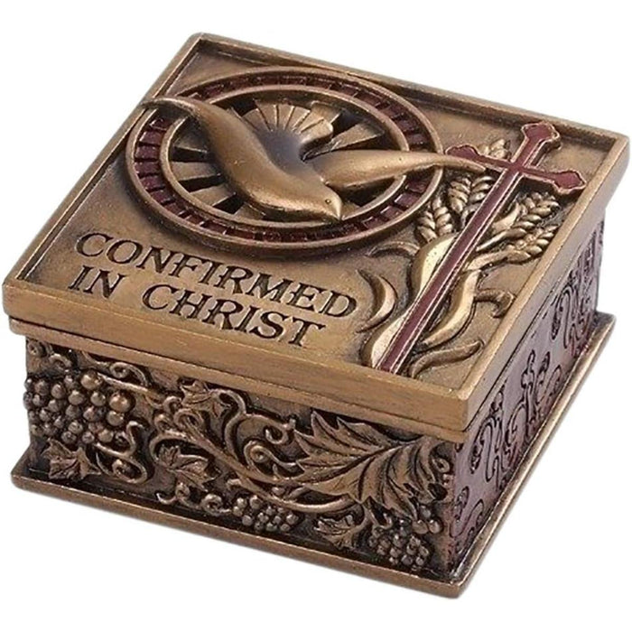 Confirmation, Confirmed In Christ Keepsake Box, Size: 7cm / 2.75 Inches Square, by Joseph's Studio