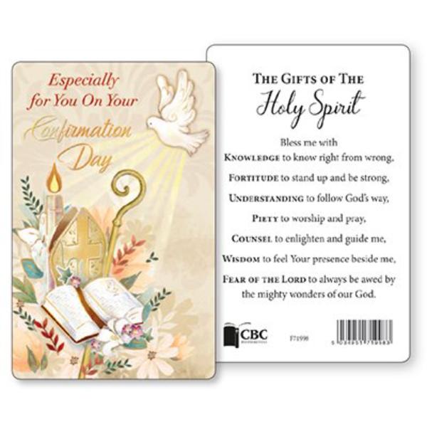 Especially For You On Your Confirmation Day - Prayer Card With Prayer On The Reverse