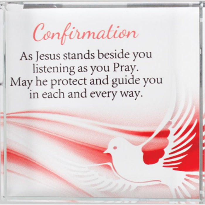 Confirmation Prayer Glass Block - 7.5cm / 3 Inches Square