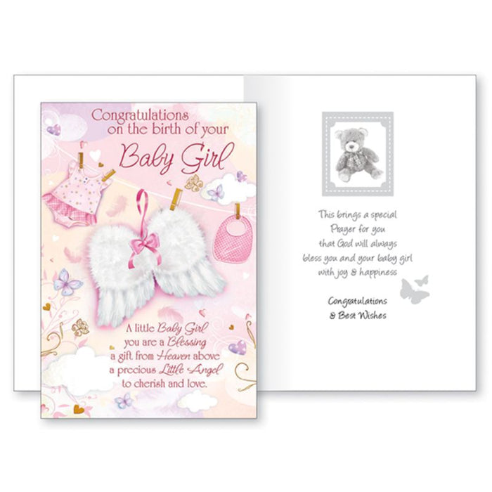 Congratulations On The Birth of Your Baby Girl, Greetings Card
