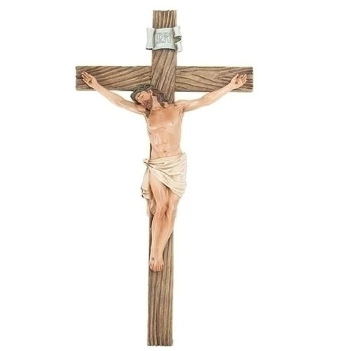 Crucifix, 34cm / 13.25 Inches High Resin Cast Handpainted Figurine, by Joseph's Studio